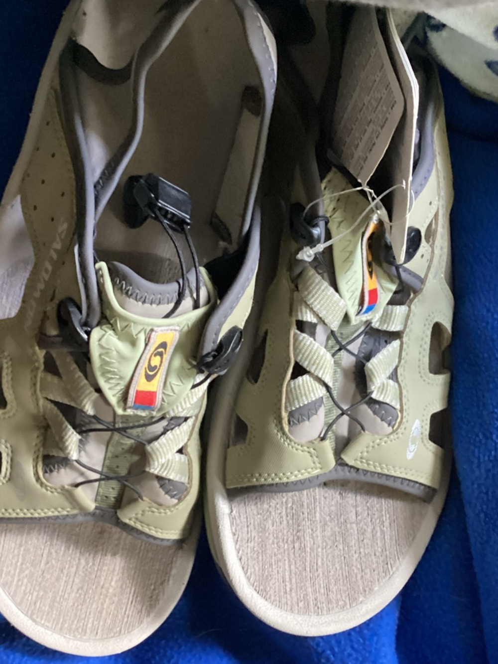 Salomon Olive/Tan Outdoor Sandals with Quick-Pull Lacing